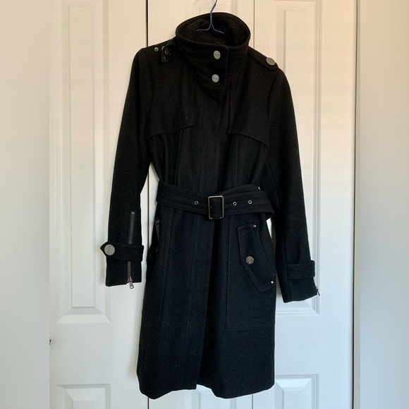 Kenneth Cole New York Jackets & Blazers - Kenneth Cole New York black wool zip trench coat size 8